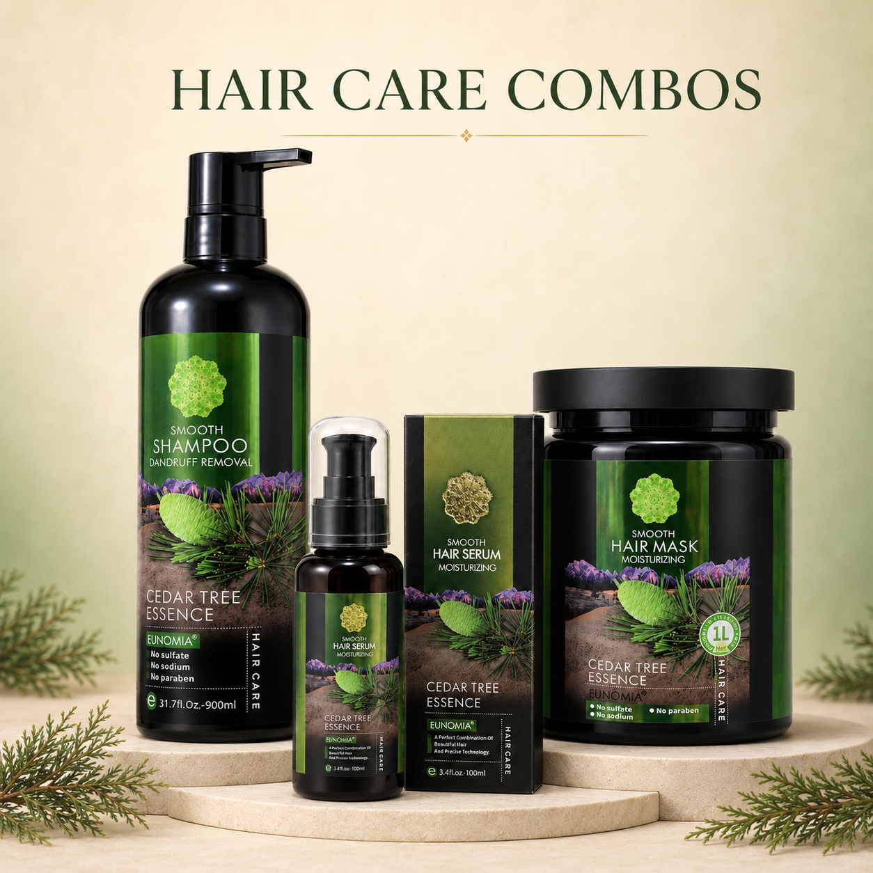 Cedar Tree Complete Hair Care Combo – Shampoo, Mask & Serum