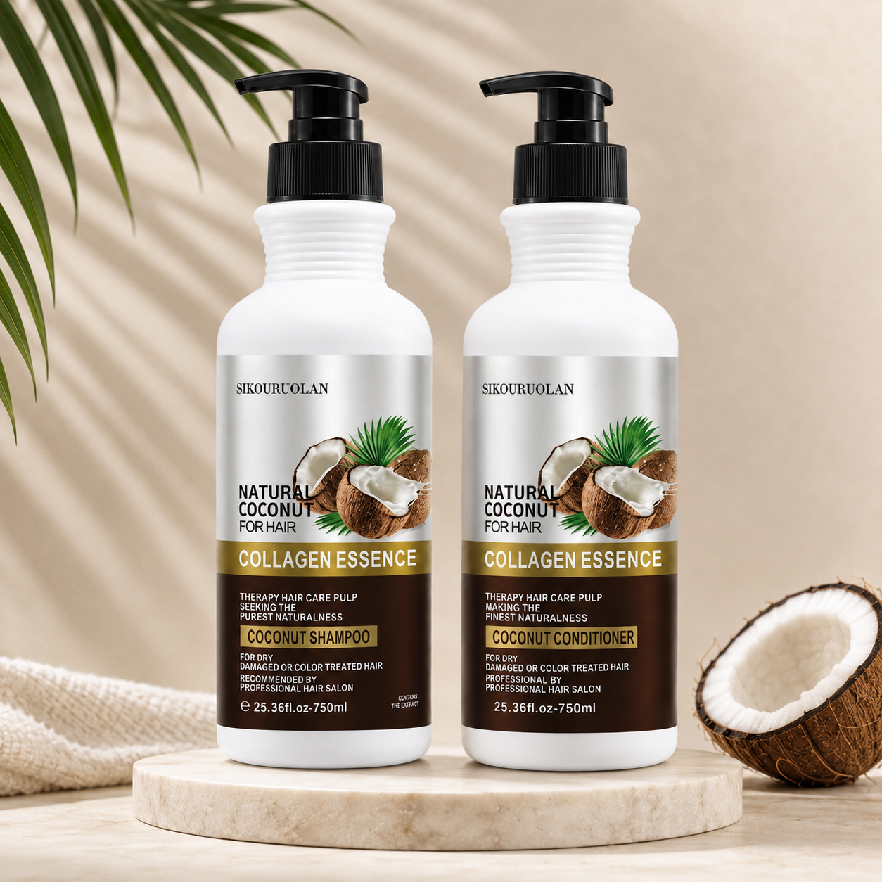 Coconut Shampoo & Conditioner Combo – 750ml Each