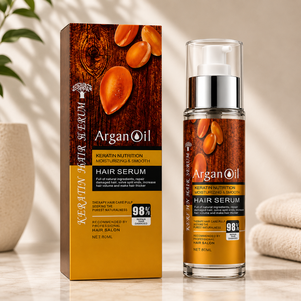 Argan Oil Keratin Nutrition Moisturizing & Smooth Hair Serum