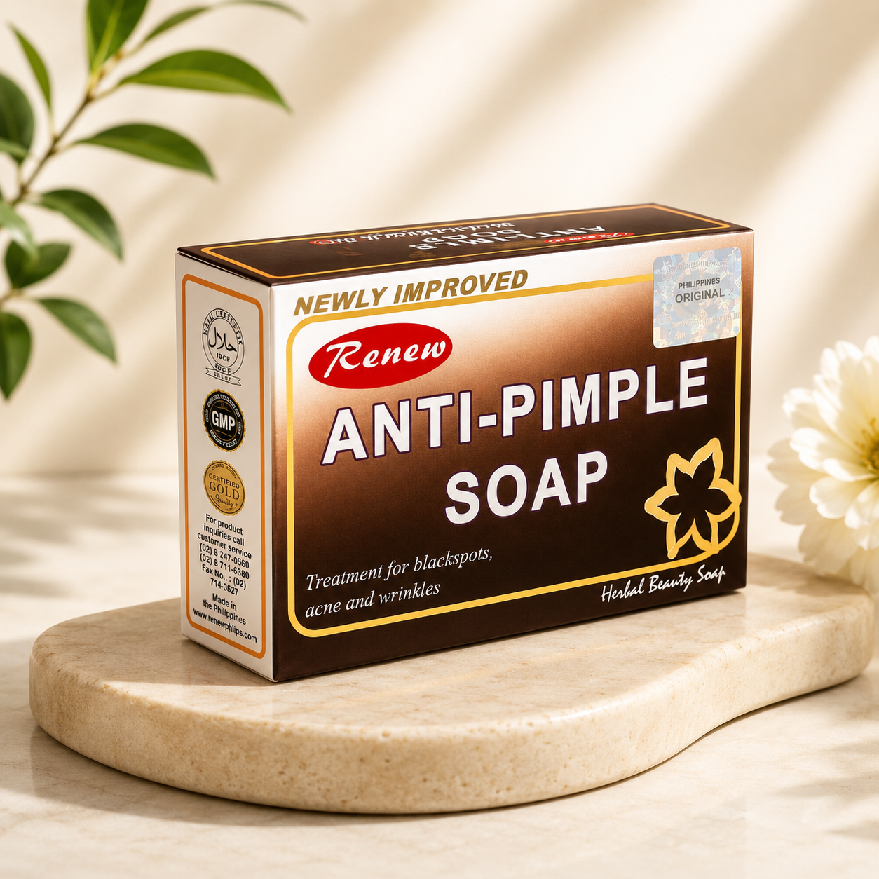 Renew Anti-Pimple Soap (135g) – Advanced Herbal Cleansing Formula