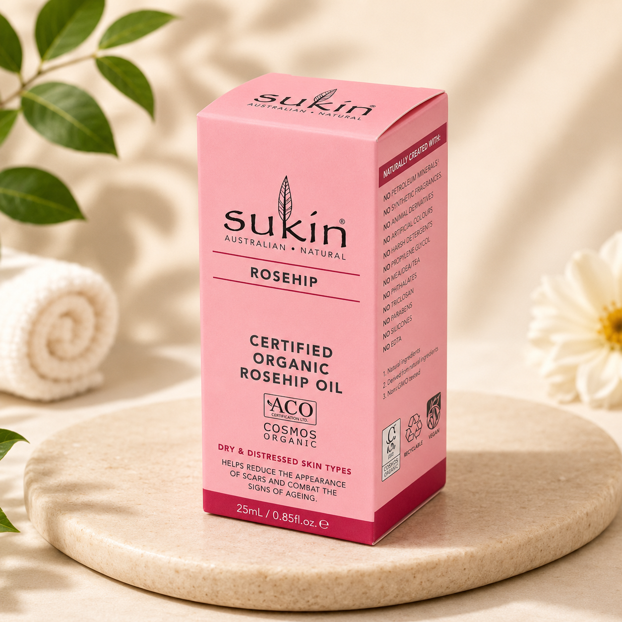 Sukin Certified Organic Rosehip Oil 25ml | Face Oil for Dry & Dull Skin