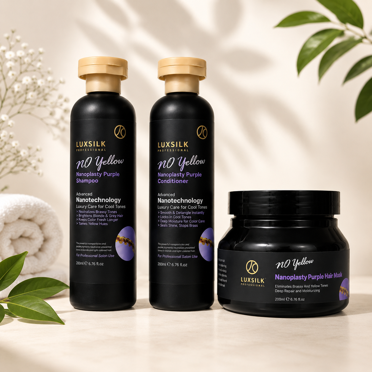 Luxsilk Professional No Yellow Nanoplasty Toning Trio