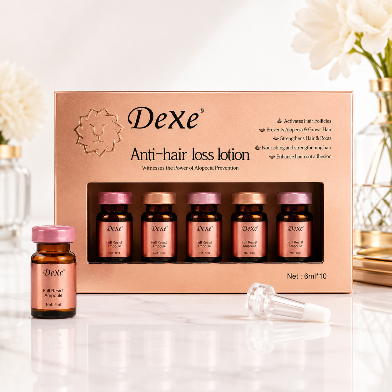Dexe Anti-Hair Loss Lotion (6ml × 10 Ampoules)