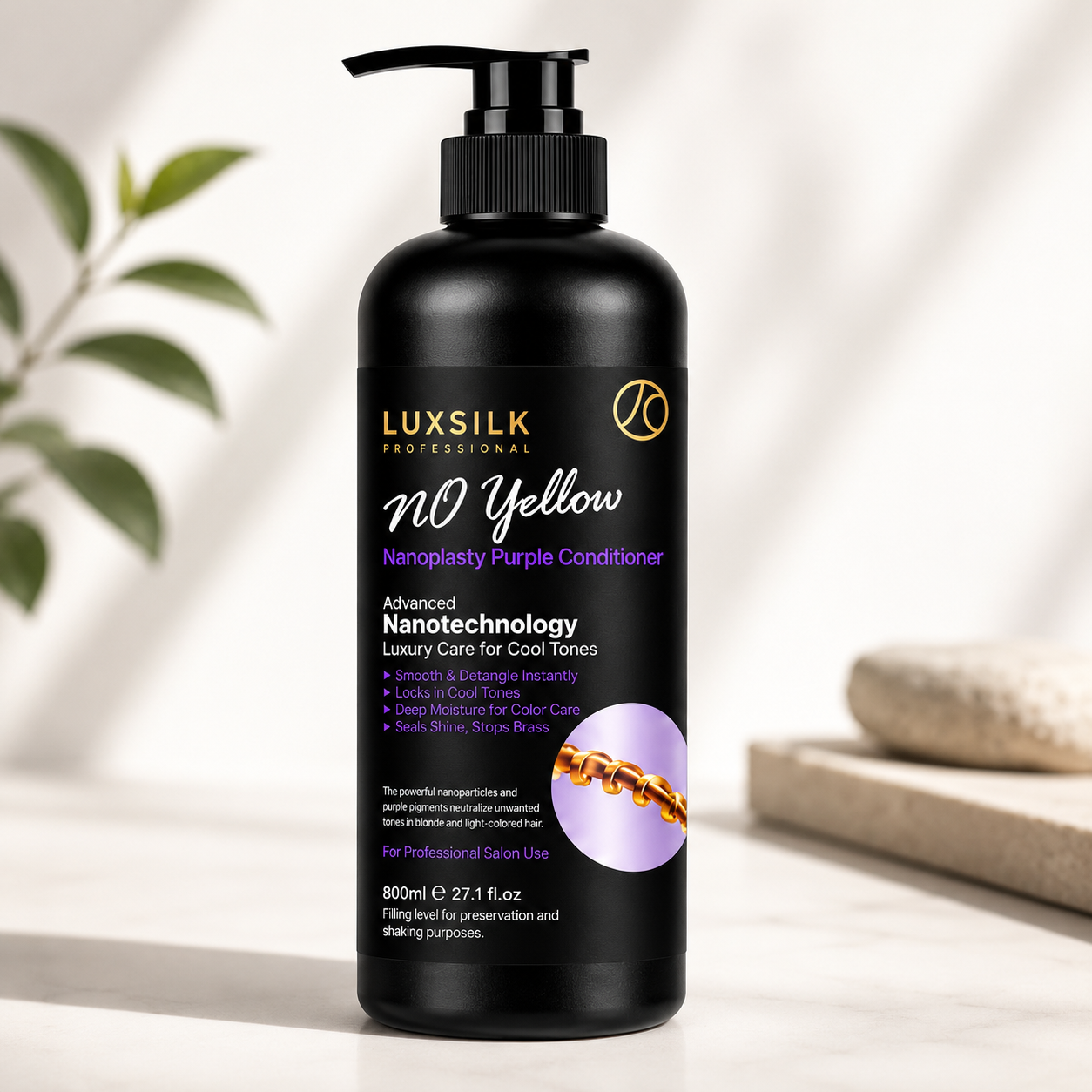 LUXSILK Professional No Yellow Nanoplasty Purple Conditioner (800ml)