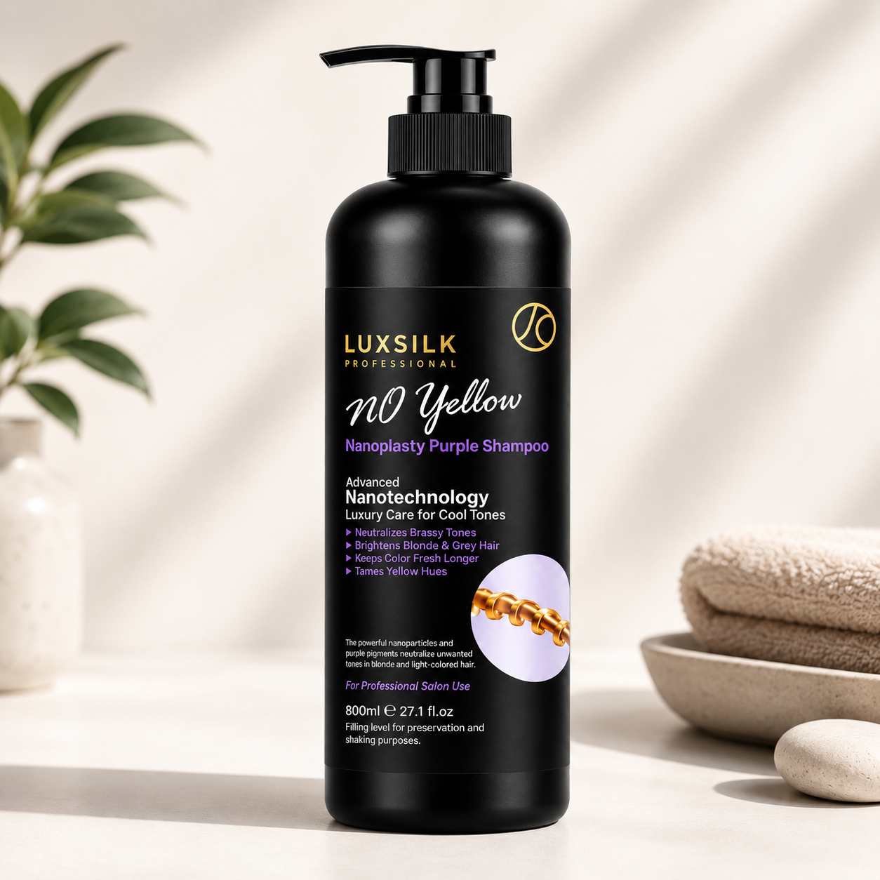 LUXSILK Professional No Yellow Nanoplasty Purple Shampoo (800ml)