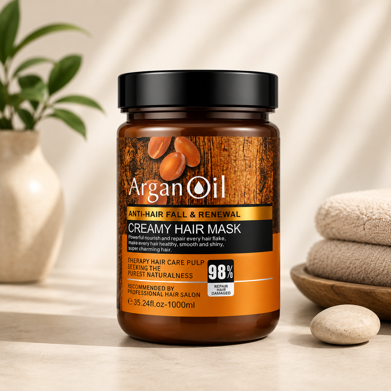Argan Oil Anti-Hair Fall & Renewal Creamy Hair Mask (1000ml)