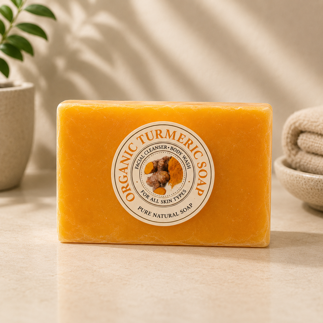 Organic Turmeric Facial Cleanser & Body Wash Soap Bar