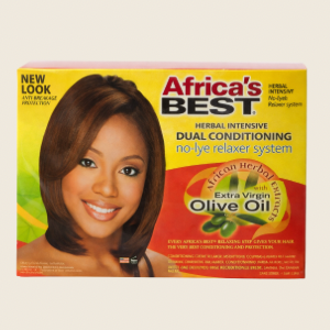 Africa’s Best Herbal Intensive No-lye Relaxer Kit Regular – Dual Conditioning Formula with Olive Oil