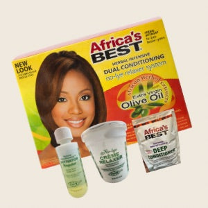 Africa’s Best Herbal Intensive No-lye Relaxer Kit Regular – Dual Conditioning Formula with Olive Oil