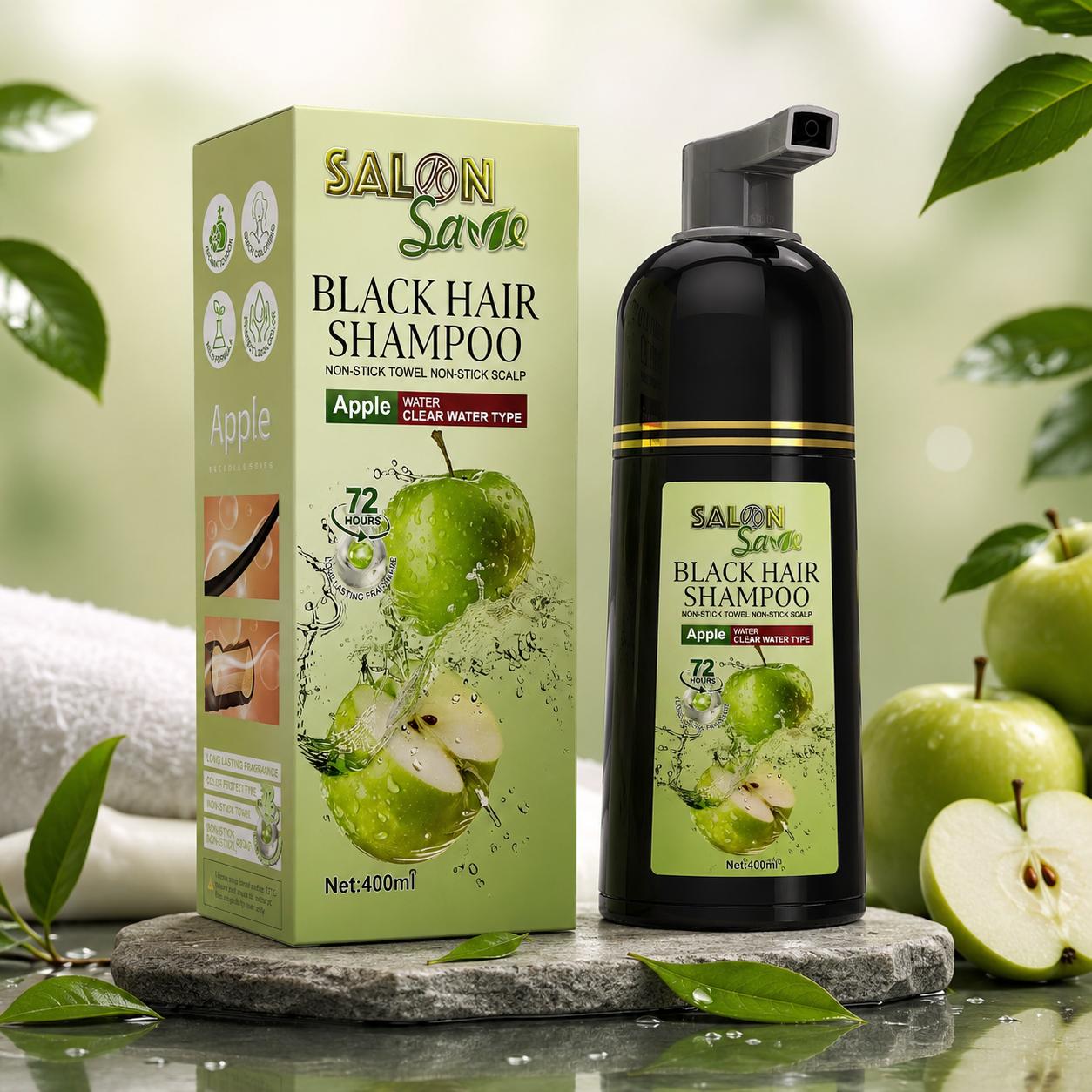 Salon Seve Apple Black Hair Shampoo (400ml)
