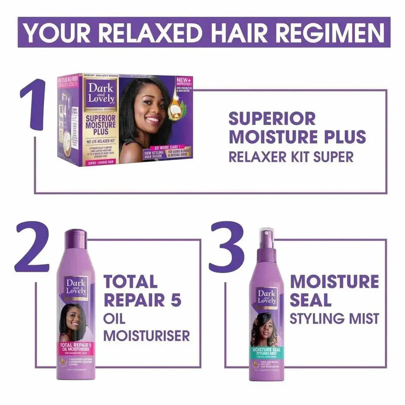 Dark & Lovely - Superior Moisture Plus No Lye Relaxer Kit Super