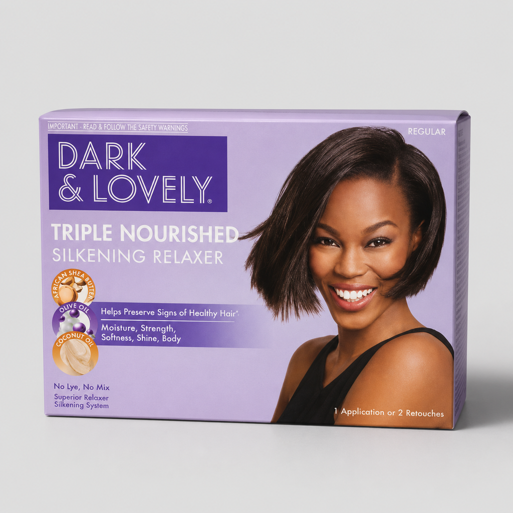 Dark & Lovely Triple Nourished Silkening Relaxer – Healthy-Looking Smooth Hair