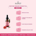 Sukin Certified Organic Rosehip Oil 25ml | Face Oil for Dry & Dull Skin