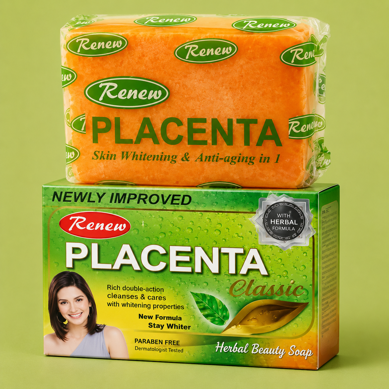 Renew Placenta Herbal Soap – Skin Whitening & Moisturizing Beauty Bar